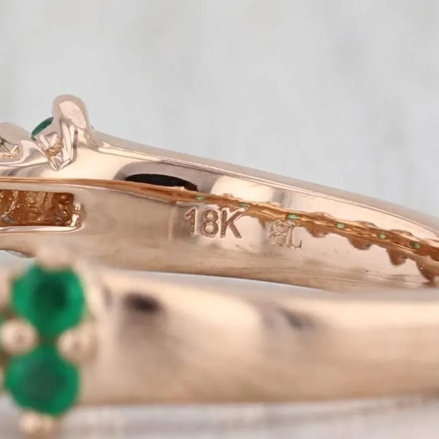 2010s 1ctw Emerald Stackable Ring 18k Rose Gold Size 6.5 Stacking Band For Sale - Image 5 of 8