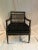 Beautiful Century Furniture chair with cut velvet Pollack Fabric in black and cream. Black painted finish with Silver leaf...
