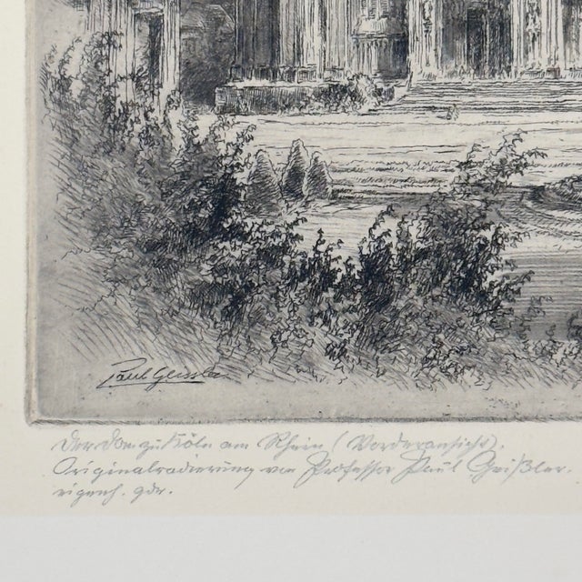 Antique original etching by German artist Paul Geissler, circa 1920, depicting the monumental Cologne Cathedral (Kölner...