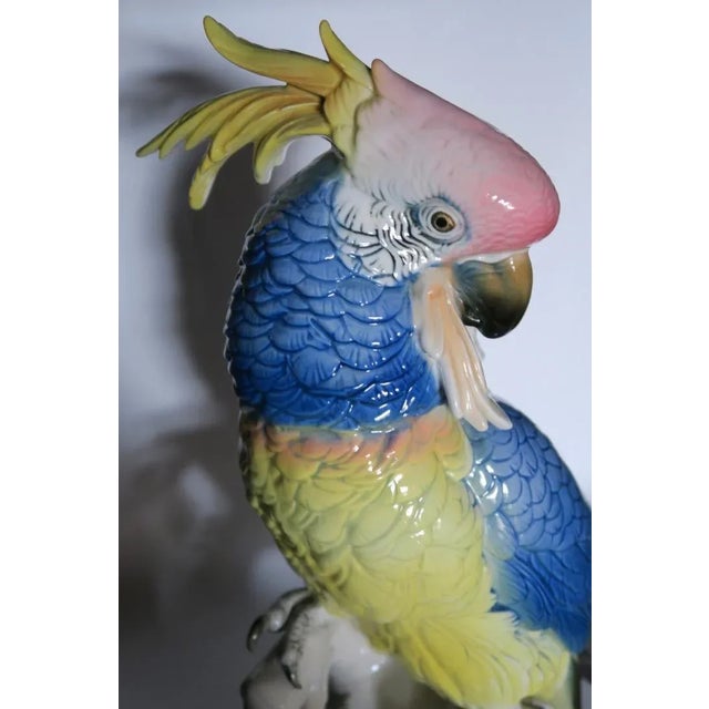Large Porcelain Cockatoo Parrot by Karl Ens, 1930s For Sale - Image 10 of 11