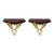 Neoclassical Giltwood Wall-Mounted Brackets With Mahogany Tops (Pair) For Sale