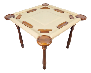 Game Table in Walnut and Leather from Valenti, Spain, 1970s