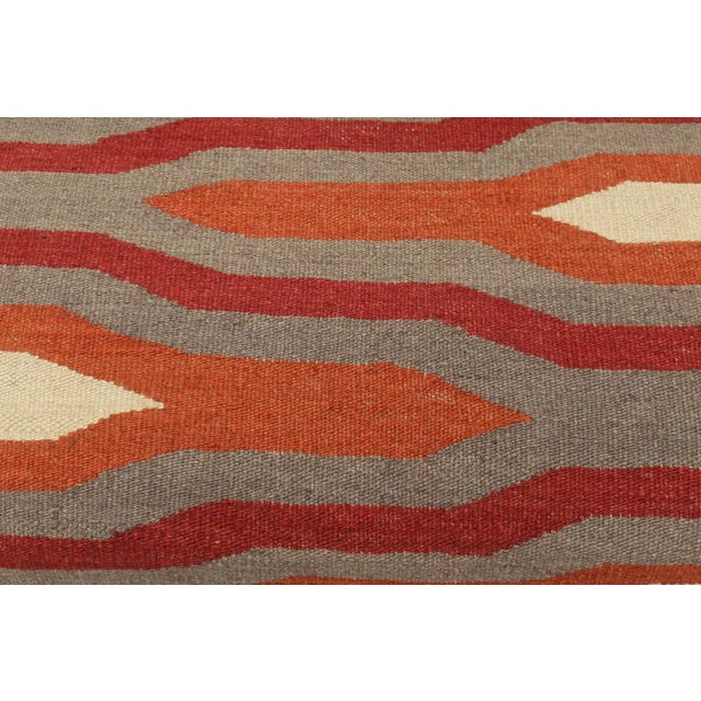 Modern Handmade Kilim Upholstered Ottoman For Sale - Image 4 of 10