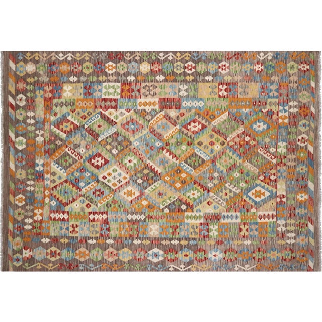 1990s Contemporary Afghan Maimana Kilim Rug For Sale - Image 5 of 5