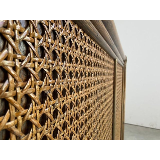 Vintage Rattan and Travertine Sideboard, 1960s For Sale - Image 11 of 13