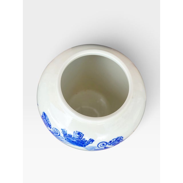 Mid-Century Dutch Hand-Painted Delft Blue Tobacco Jar with Brass Lid, Holland, 1960s For Sale - Image 15 of 17