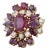 2.16ctw Ruby Diamond Cluster Cocktail Ring 14k Yellow Gold Size 5.75 For Sale