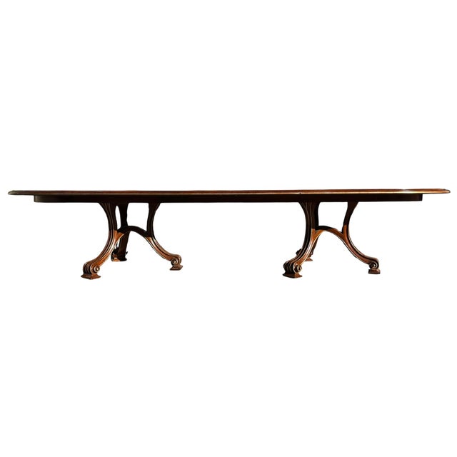 2000 - 2009 Huge Therien Studios Workshops for Dessin Fournir Double Pedestal Volute Dining Table For Sale - Image 5 of 11