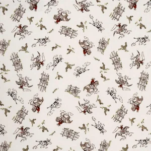 Schumacher x Marie-Chantal Wild West Performance Linen Fabric in Cream