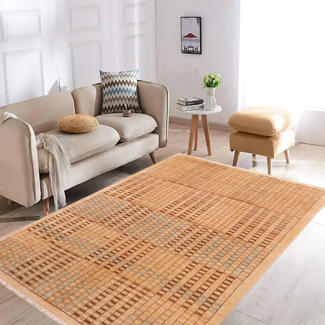 Contemporary 1990s Boheiman Gabbeh Tan/Brown Wool Rug - 6'0" X 8'6" For Sale - Image 3 of 10