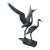 Mid-Century Modern Verdigris Bronze Crane & Heron Sculpture on Faux Stone Base For Sale