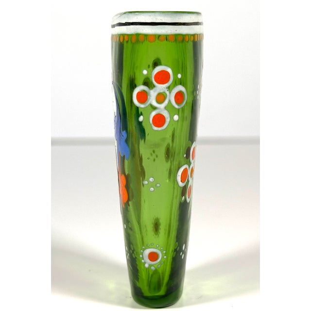 Green Late 19th Century Bohemian Heraldic Armorial Art Glass Pocket Beaker For Sale - Image 8 of 18