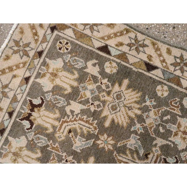 Mid 20th Century Galerie Shabab Collection Mid-20th Century Persian Malayer Throw Rug For Sale - Image 5 of 6