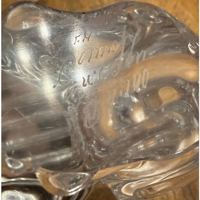 Vintage Fm Konstglas Ronneby Sweden Lead Crystal Lion Figurine 5.5” Art Glass Paperweight For Sale - Image 10 of 10