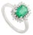 Natural Emerald White Gold Engagement Ring Size 8 For Sale