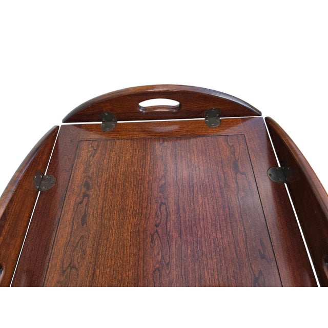 1980s Pennsylvania House Butlers Coffee Table Cherry Chippendale Tray Top Style For Sale In Philadelphia - Image 6 of 18
