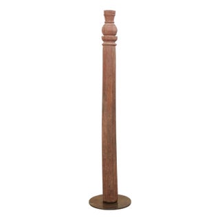 19th Century British Colonial Carved Wood Column on Stand For Sale