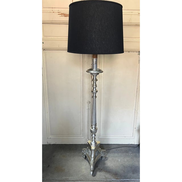 Spanish Baroque Style Silvered Floor Lamp For Sale - Image 13 of 13