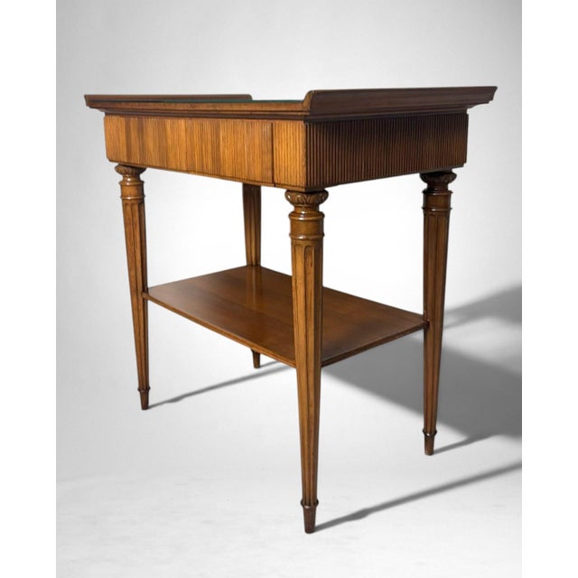 Mid-Century Modern Pair of Italian Wooden Nightstands With Black Glass Tops For Sale - Image 9 of 18