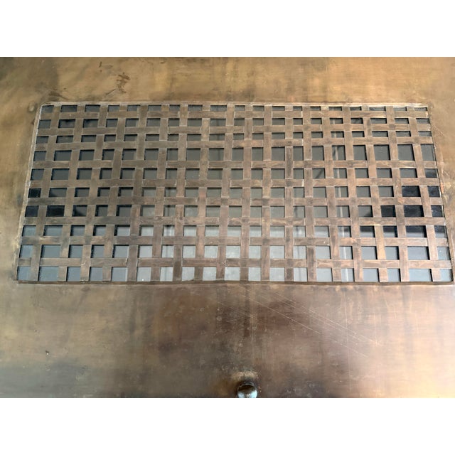 Early 20th Century Large Vintage Tinplate Metal Box With Glass Dividers For Sale - Image 5 of 12