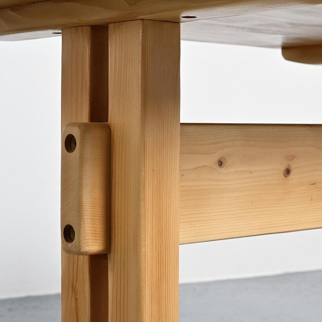 Wood Pine Dining Table for Les Arcs, France, 1970s For Sale - Image 7 of 13