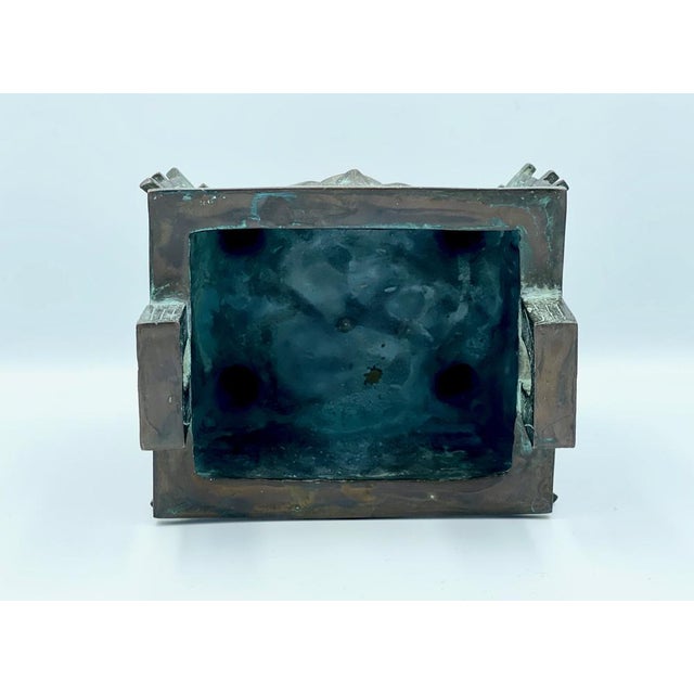 Brown Chinese Archaistic Style Ritual Vessel in Bronze For Sale - Image 8 of 13