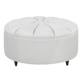 Mid-Century Modern Round Sunburst Ottoman, 1960s For Sale