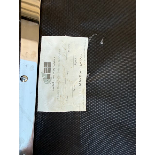 White Lee Industries Leather Chair and Ottoman - Designer Style, Comfortable Lounge, Priced to Sell For Sale - Image 8 of 8