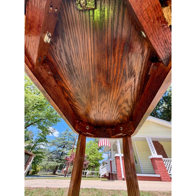 1920s Solid Oak Shou Sugi Ban Accent Table For Sale - Image 4 of 12