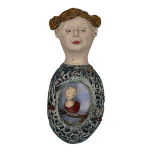 Early 21st Century Surrealist Portraiture Sculpture by Paula Collins of Rempalski Ceramics