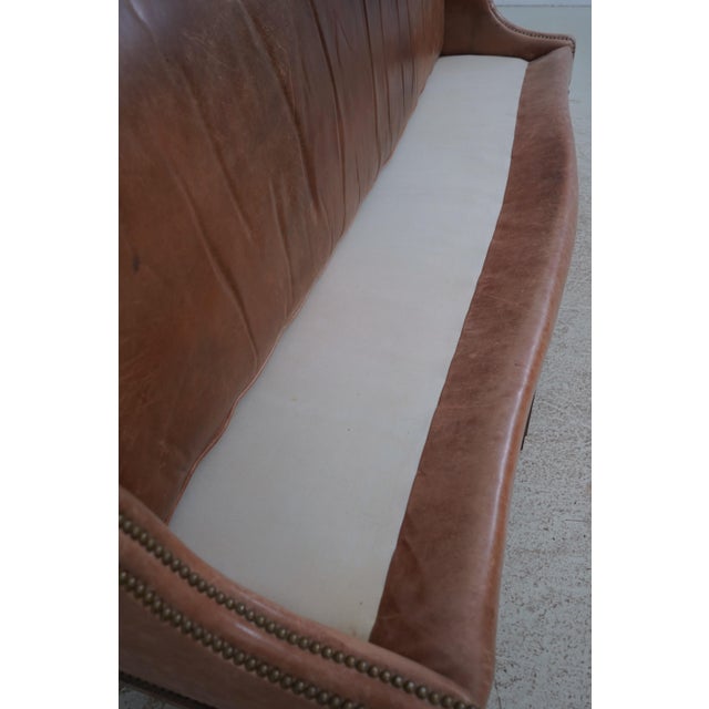 Hickory Chair Co Camelback Leather Sofa For Sale - Image 17 of 18