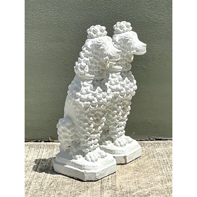 Vintage Cement French Poodle Figures For Sale - Image 4 of 18