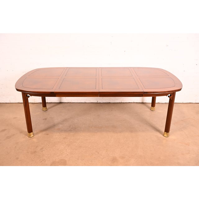 An outstanding Mid-Century Modern Hollywood Regency Chinoiserie extension dining table In the manner of Michael Taylor By...