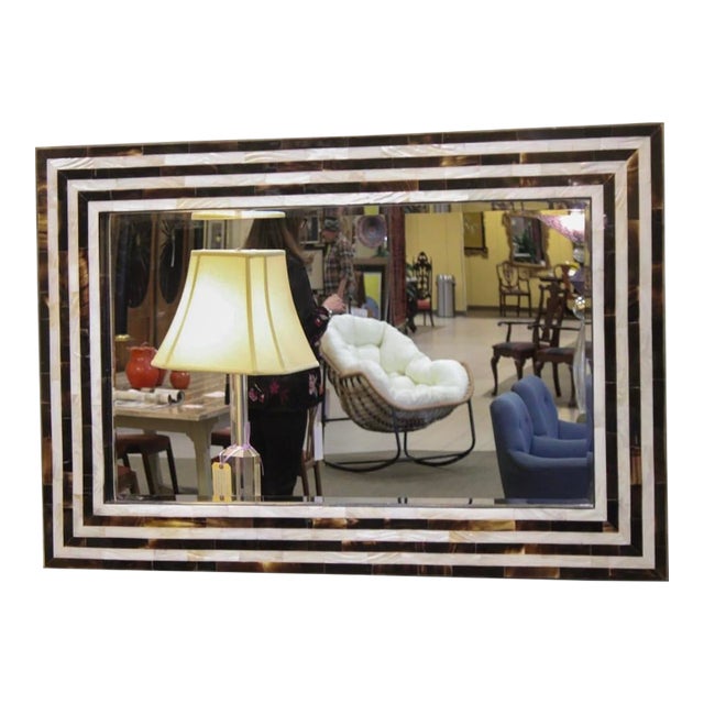 Highly Decorative Mother-of-Pearl Inlaid Mirror For Sale