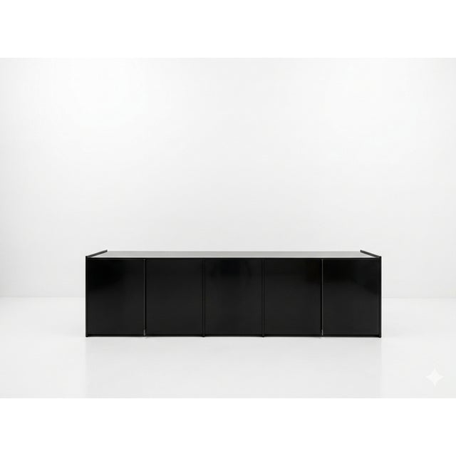 Sideboard in Black Lacquer by Marco Zanuso for Elam, 1970s, in Good conditions. Designed 1970 to 1979 I have official...