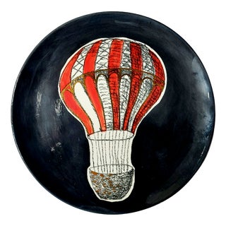 Hot Air Balloon Plate by Dalila Chessa For Sale