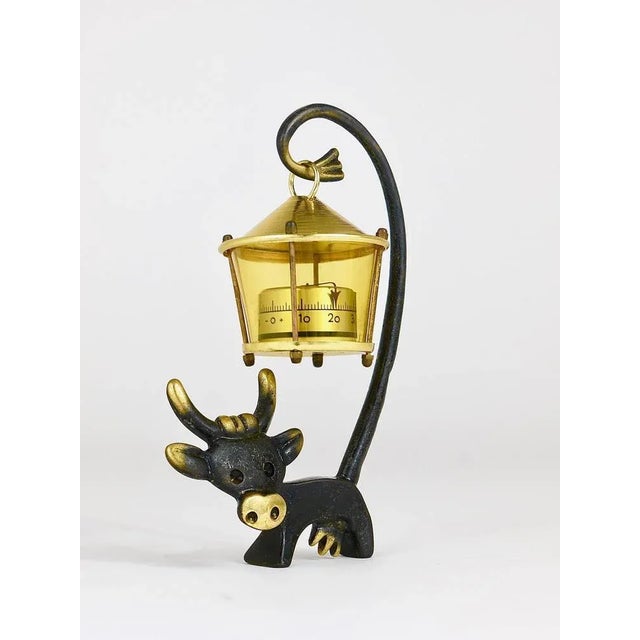 Cow Figurine with Thermometer by Walter Bosse attributed to Herta Baller, Austria, 1950s For Sale - Image 4 of 8