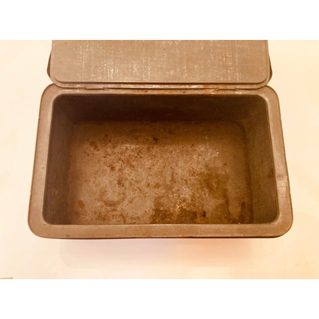 Antique English Biscuit Tole Box With Scenes of Home Life For Sale - Image 10 of 12