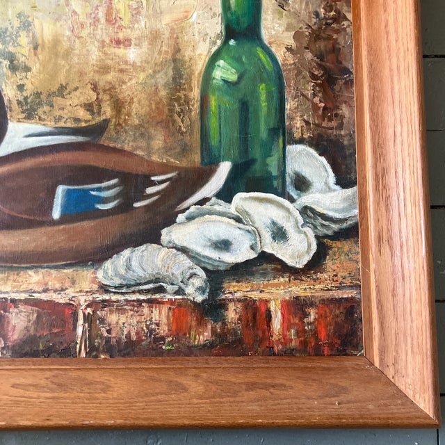 1950s 1950’s Vintage Rustic Duck Decoy Still Life Painting For Sale - Image 5 of 5
