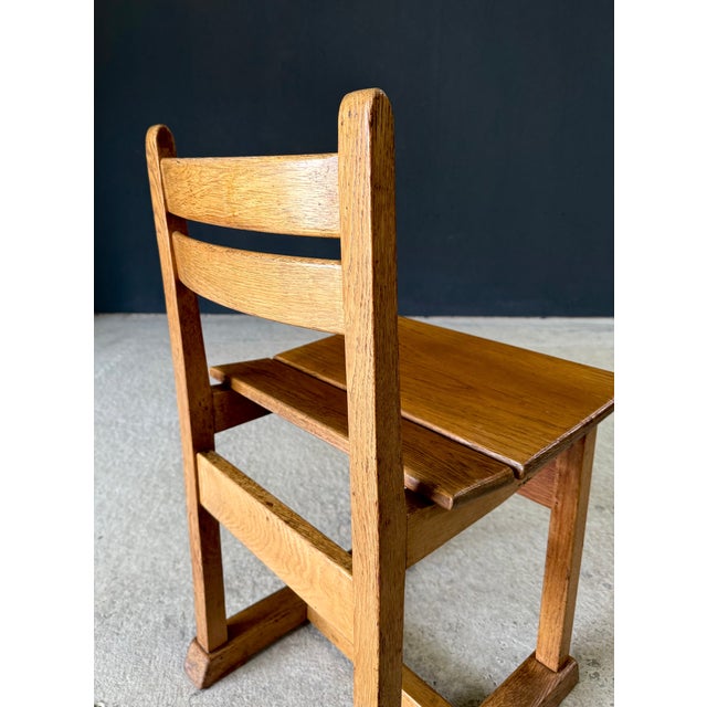 Mid-Century Handcrafted Oak Dining Chairs, Belgium, 1950s, Set of 5 For Sale - Image 18 of 18