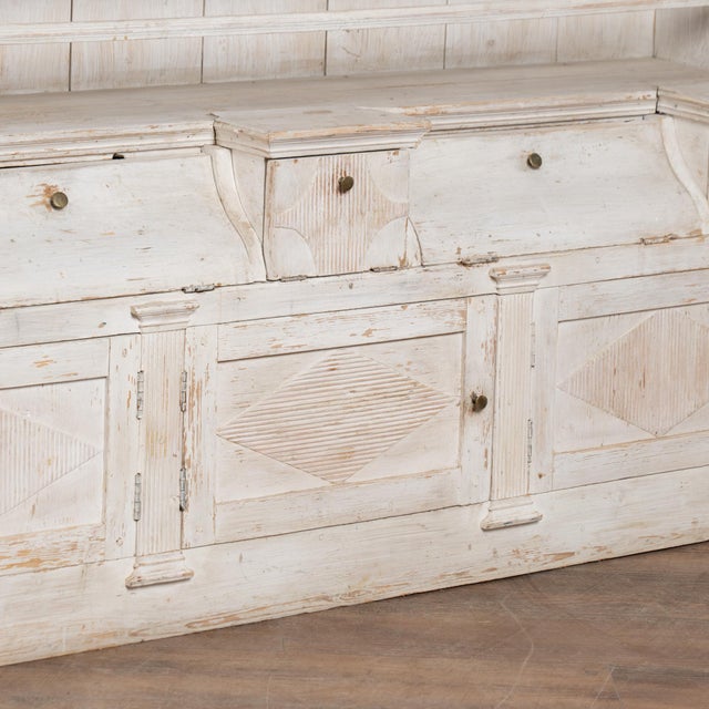 19th Century Swedish White Pine Display Cabinet With Large Plate Rack For Sale - Image 10 of 12