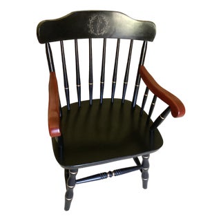 1980s American Traditional Vtg. Umkc Medical School Solid Wood Captains Chair For Sale