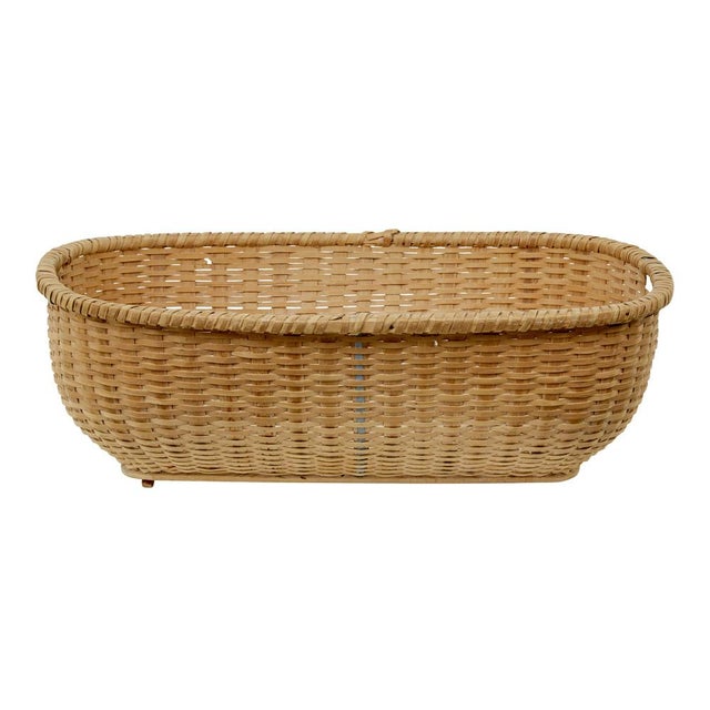 Late 19th Century Large 19th Century Hand Woven and Pine Basket, 1895 For Sale - Image 5 of 7