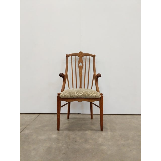 Wood Antique Danish Oak Armchair For Sale - Image 7 of 9