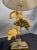 Hollywood Regency Late 20th Century Pair of Gilt Bronze Ginkgo Leaf Table Lamps With Shades For Sale - Image 3 of 13