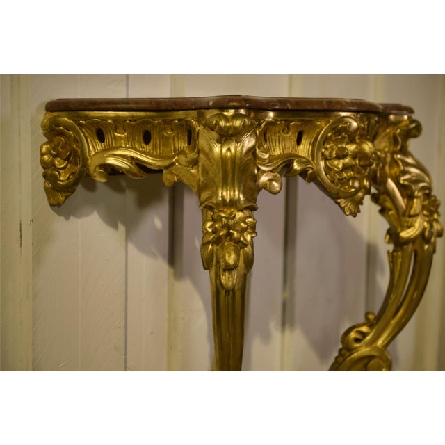 19th Century Giltwood and Marble Console Table For Sale - Image 5 of 18