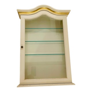 1960s Hollywood Regency White Wall Vitrine Display Case For Sale