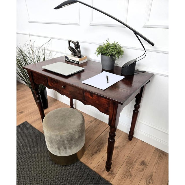 Antique Italian Walnut Desk, 1890s For Sale - Image 4 of 11