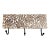 White Washed Carved Mango Wood 3 Hook Wall Rack For Sale