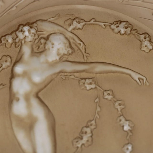 Glass Rene Lalique Glass 'Une Figurine Et Fleurs' Plate For Sale - Image 7 of 9